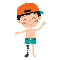 Funny Cartoon Character Using Prosthesis vector