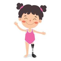 Funny Cartoon Character Using Prosthesis vector