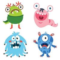 conjunto de monstruos divertidos dibujos animados