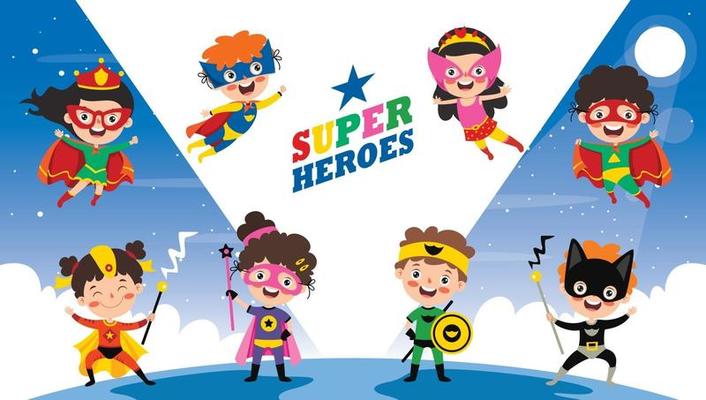Super Hero Kids Vector Art, Icons, and Graphics for Free Download