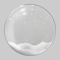 Christmas glass sphere. Christmas snow globe. vector