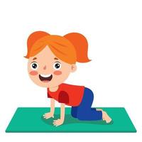 Funny Kid In Yoga Pose vector