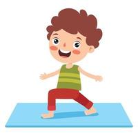 Funny Kid In Yoga Pose vector
