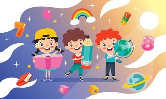 Education Concept With Funny School Child vector