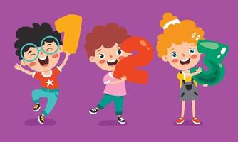 Education Concept With Funny School Children vector