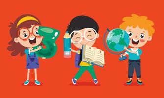 Education Concept With Funny School Children vector