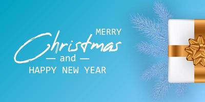 Merry Christmas and Happy New Year card vector