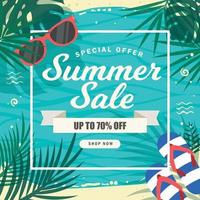summer sale background template vector