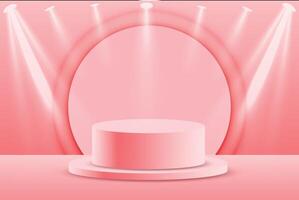 3d rendering podium backdrop vector