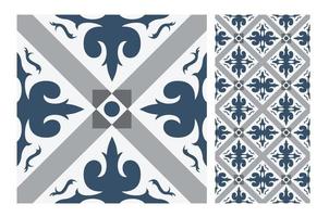 Patrones de azulejos vintage antiguo diseño sin costuras en ilustración vectorial vector