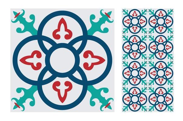 vintage tiles patterns antique seamless design in Vector illustration