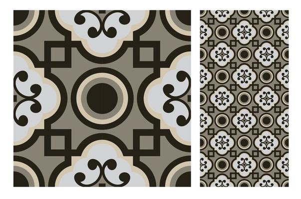 vintage tiles patterns antique seamless design in Vector illustration