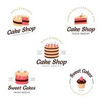 Cake Shop Logo set vector