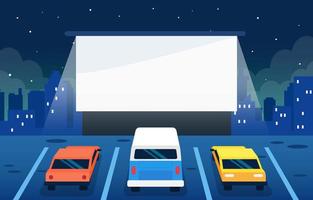 Drive In Theater Concept vector