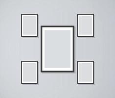 Set of Photo Frame realistic Mockups template vector