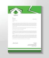 Green letterhead design for business vector