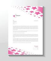 pink stars women letterhead vector