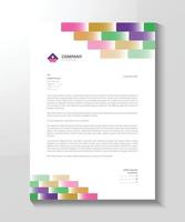 geometric shapes colorful letterhead design vector