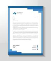 Blue letterhead design for business vector