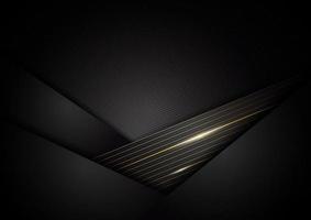 Abstract stripes golden lines diagonal overlap on black background Luxury style vector