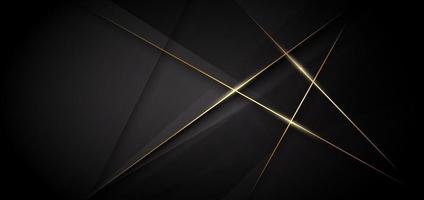 Abstract template dark geometric diagonal background with golden line Luxury style vector