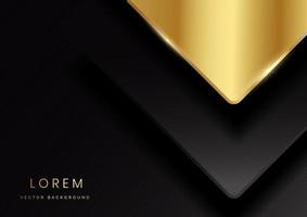 Abstract template dark geometric layer background with golden line Luxury style vector