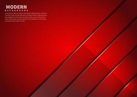 Abstract red shiny color background overlapping layers decoration golden lines with copy space for text Luxury style vector