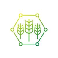 icono de línea de agricultura inteligente vector