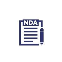 NDA Non disclosure agreement icon on white vector
