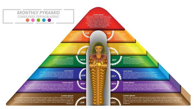 Abstract concept and idea pyramid infographic with data infographic vector