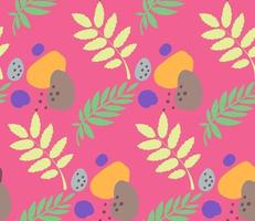 Abstract seamless pattern with leaves and blobs vector