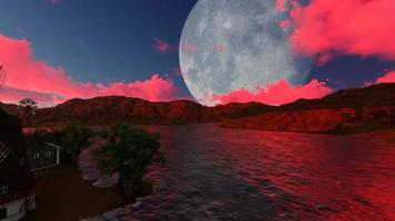 panorama de la luna llena en la noche video