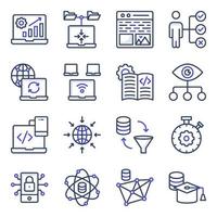 Pack of System Coding Flat Icons vector