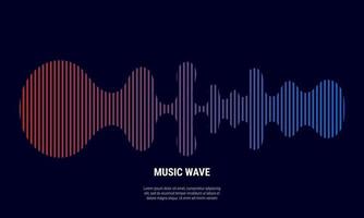 Music abstract background colored in red and blue gradations vector