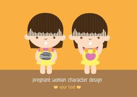 Pregnant woman character vector design Happy mother