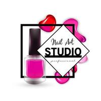 Nail Art studio logo design template vector