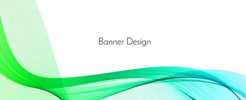 Fondo de banner de diseño de onda decorativa moderno verde abstracto vector