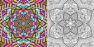 Doodle zentangle diseño páginas de libros para colorear para adultos patrones de terapia y niños anti estrés vector