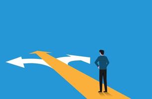 Man standing on crossroad having a best decision for him concept illustration vector
