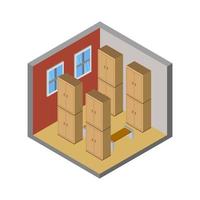 Isometric Locker Room Desk vector