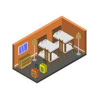 Isometric Hostel Room vector