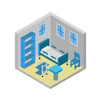 Isometric Hospital Room vector