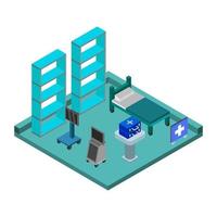 Isometric Hospital Room vector