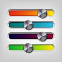 Real metal volume color button vector