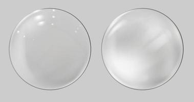 esfera de cristal realista bola transparente burbuja realista vector