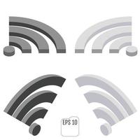 Isometric Wi Fi Wireless Network Symbol vector