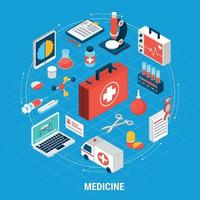 Medicine Isometric Concept Vector Illustration