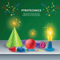 Festive Pyrotechnics Background Composition vector