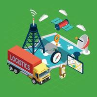 Navigation Isometric Concept Vector Illustration