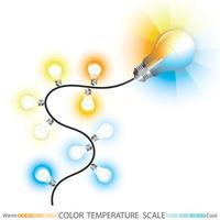 escala de temperatura de luz vector